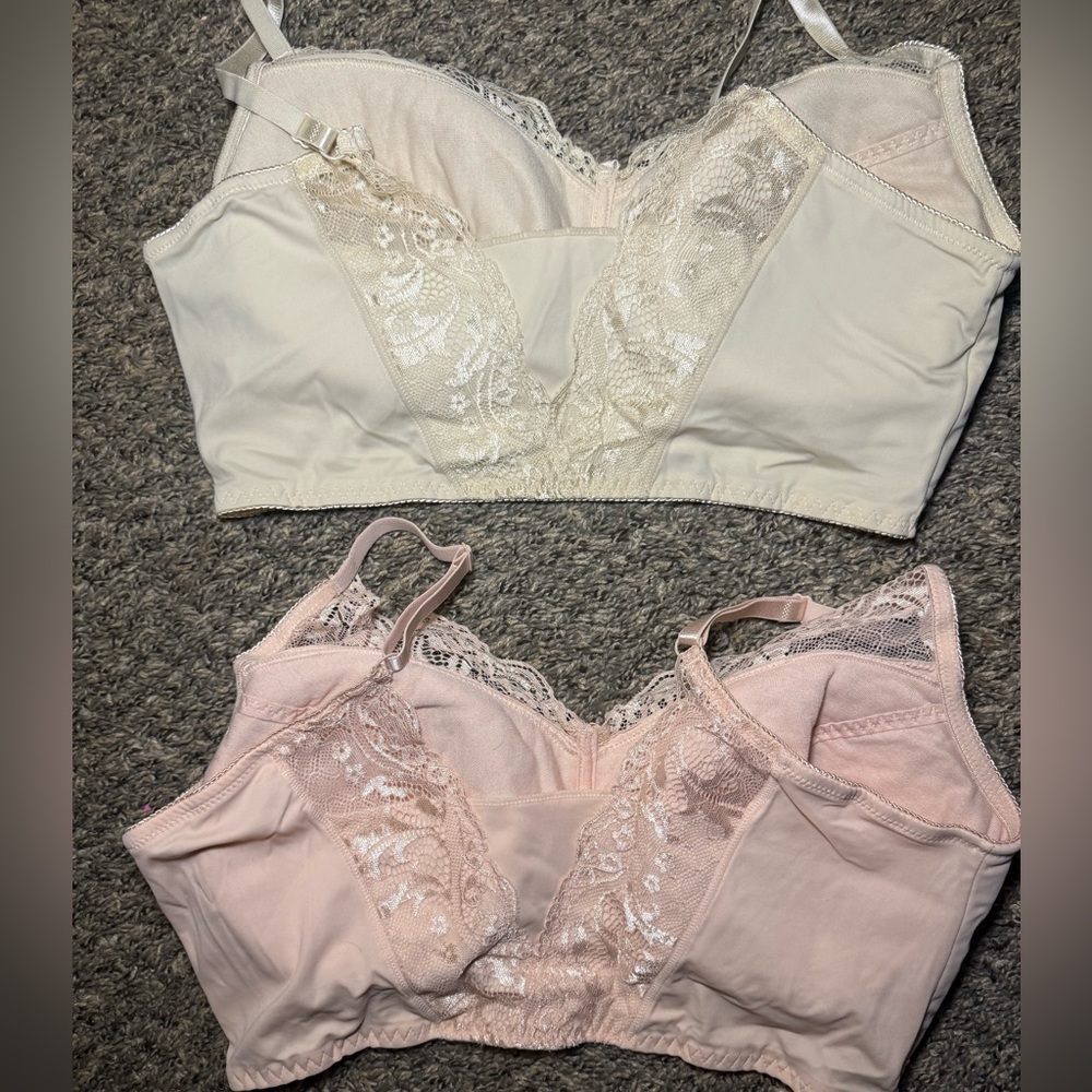 Rhonda Shear Lace Accent 2X Bra Set - Cream & Pink - Picture 5 of 7